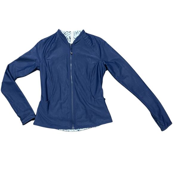 Lululemon Find Your Bliss Reversible Jacket Womens 8 Navy Blue Sporty Athleisure - Picture 2 of 12